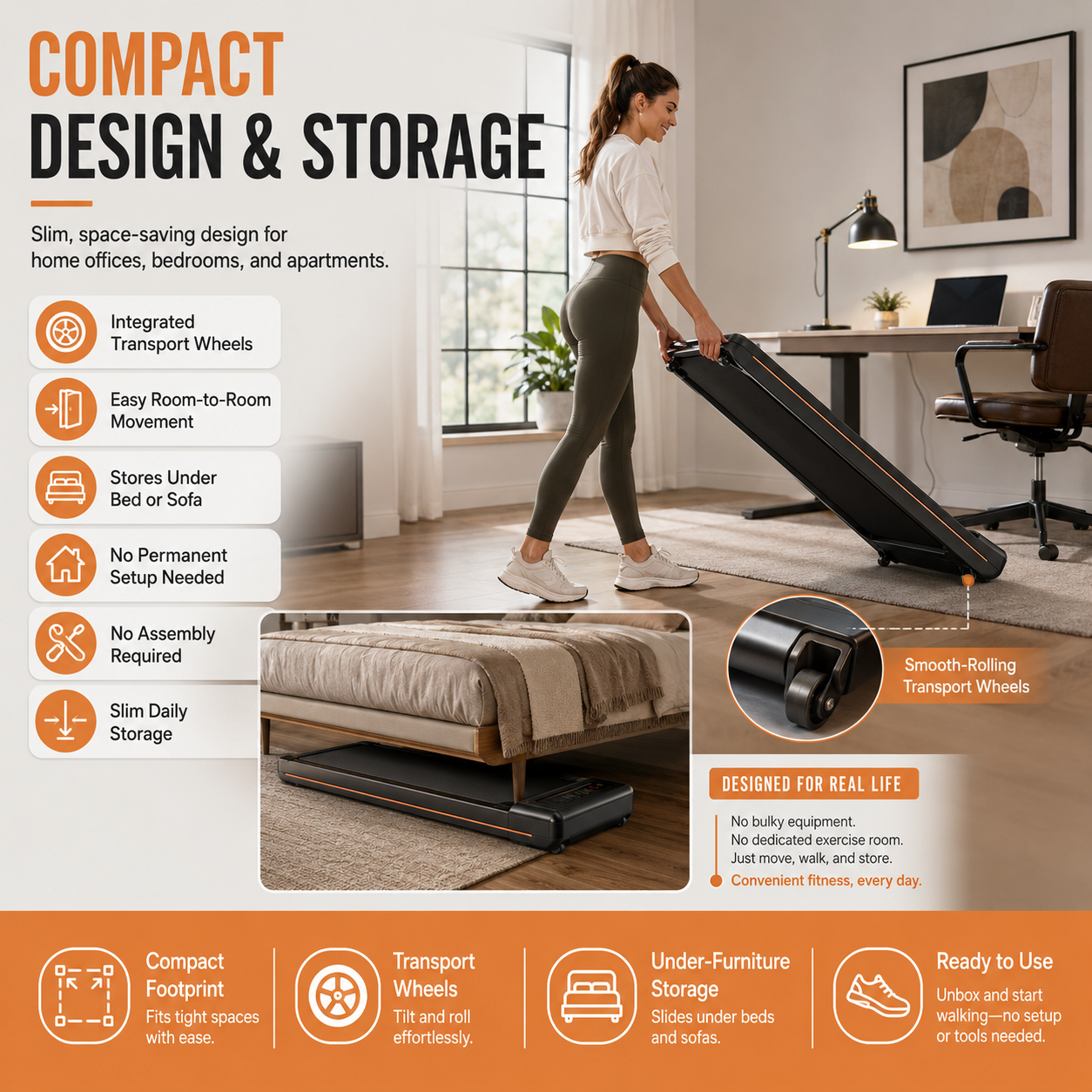 Koora MotionRise walking pad treadmill for daily home workouts