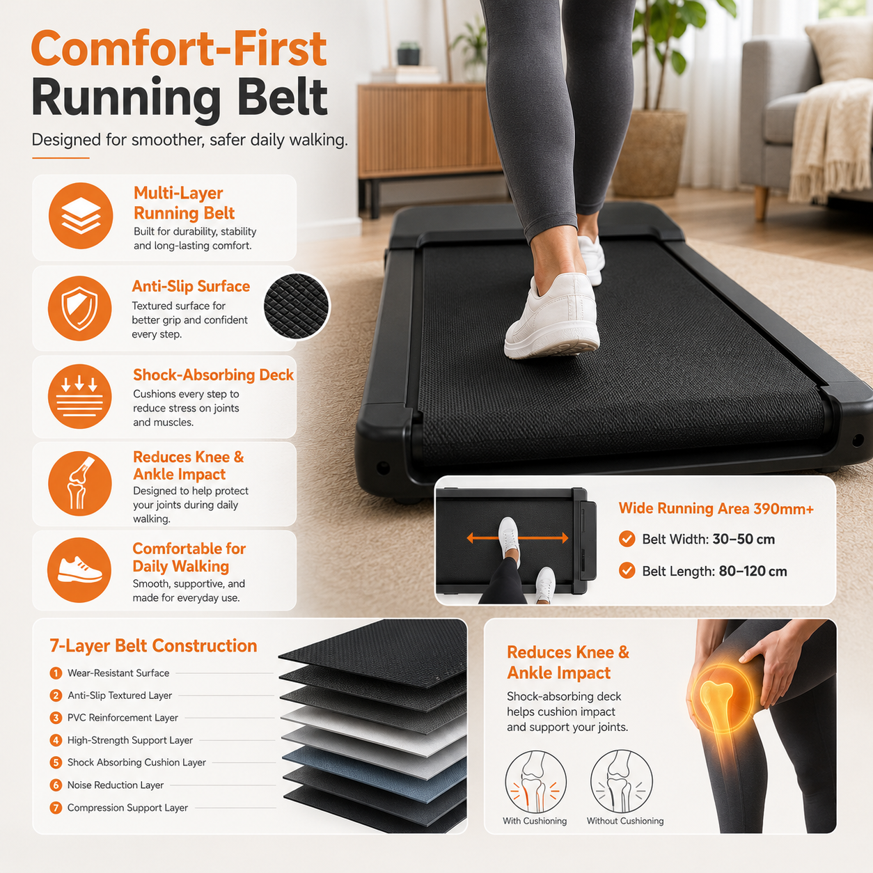 App-supported training and remote operation for the walking pad
